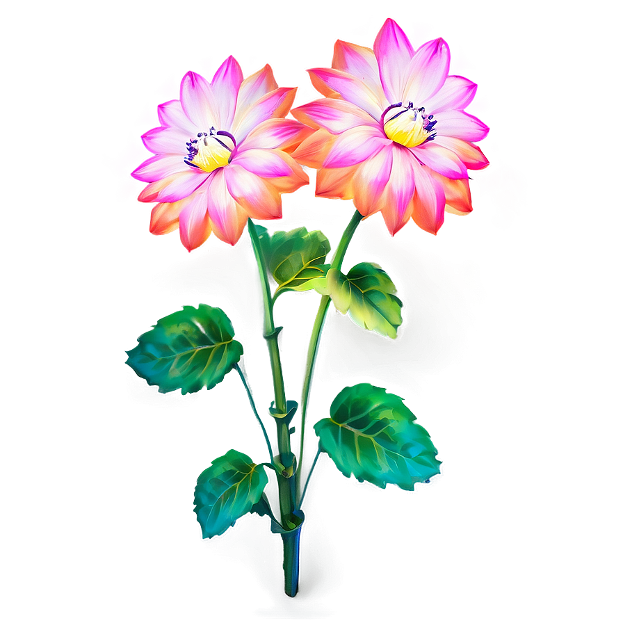 Neon Dahlia Glow Png 63