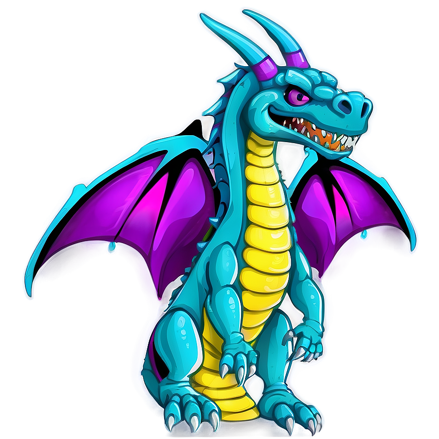 Neon Dragon Clipart Png 06282024