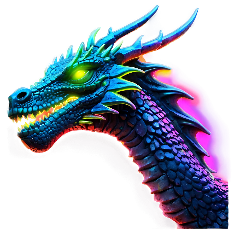 Neon Dragon Illustration Png Ayd