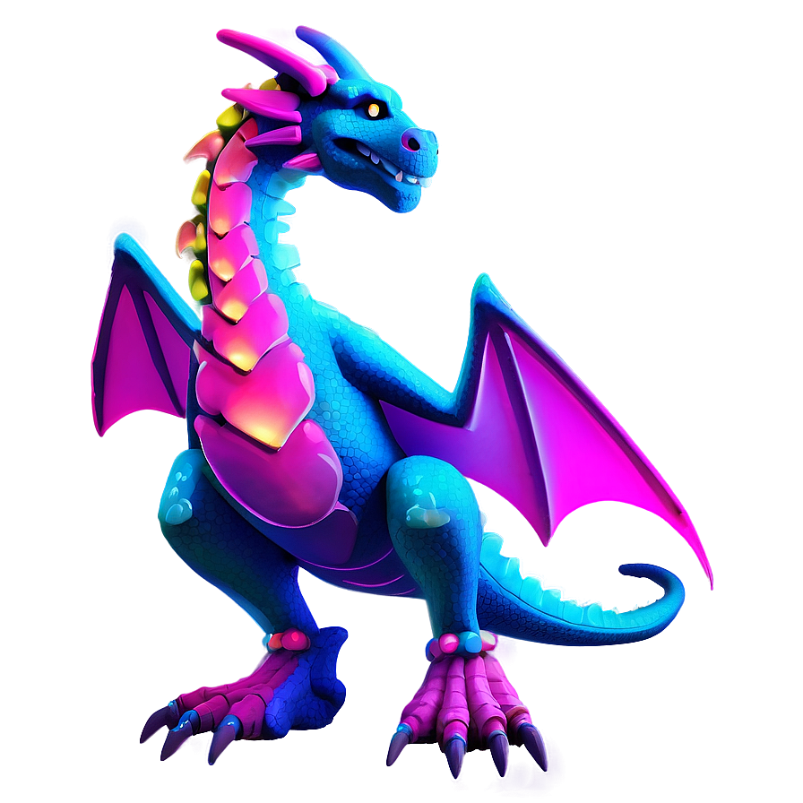 Neon Dragon Illustration Png Rqo