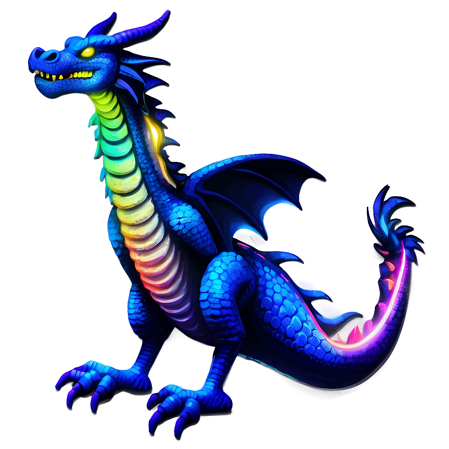 Neon Dragon Illustration Png Uaw