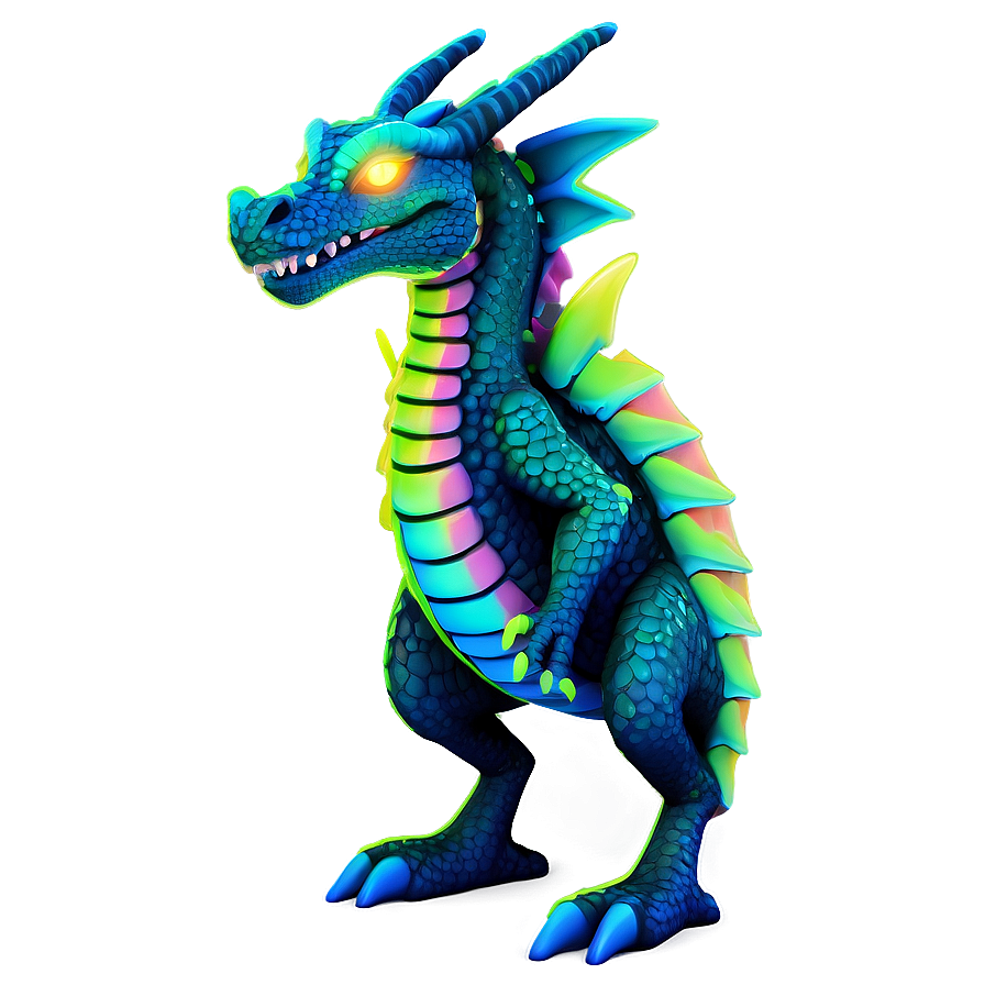 Neon Dragon Illustration Png Vld