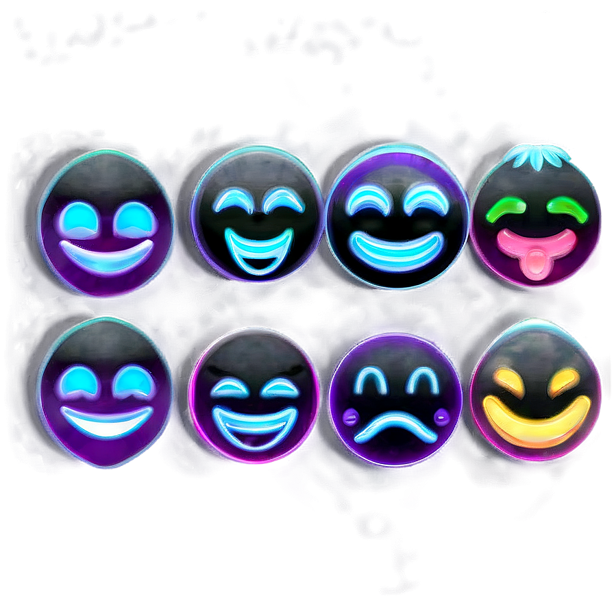 Neon Emoji Collection Png Ohp72