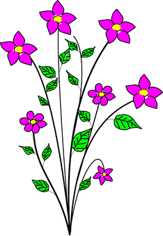 Neon_ Floral_ Pattern_ Black_ Background