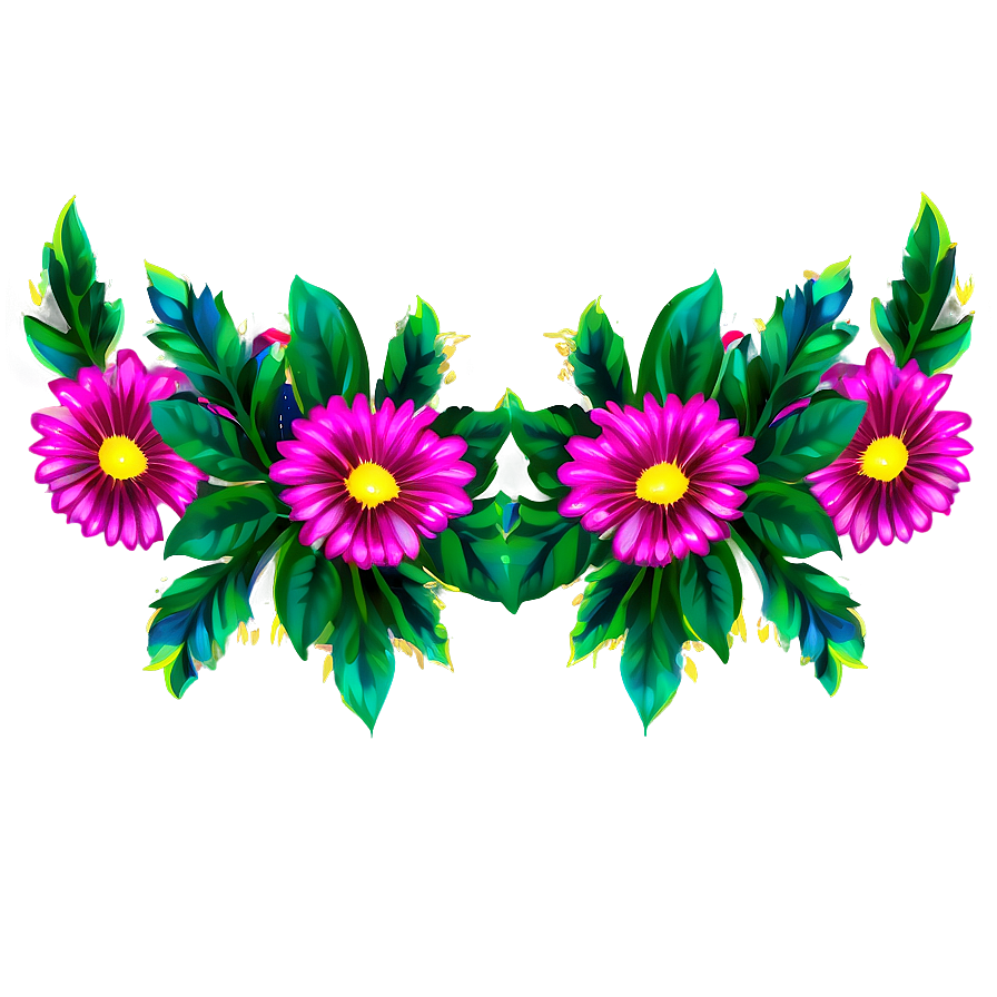 Neon Floral Pattern Png Iws62