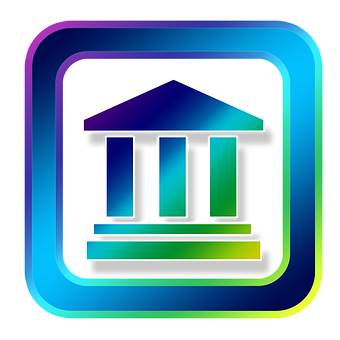 Neon Glow Bank Icon