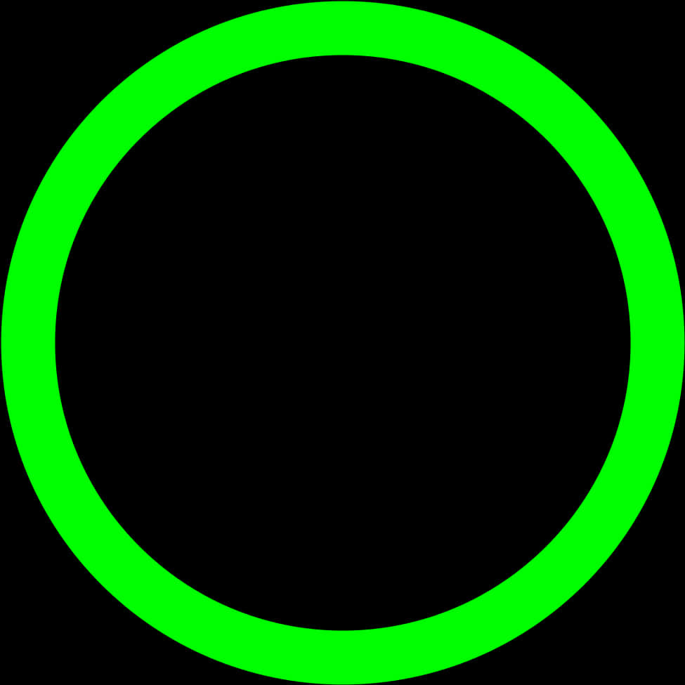 Neon Green Circleon Black Background