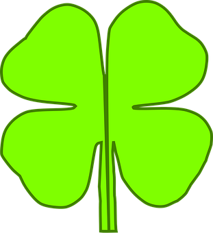 Neon Green Four Leaf Clover