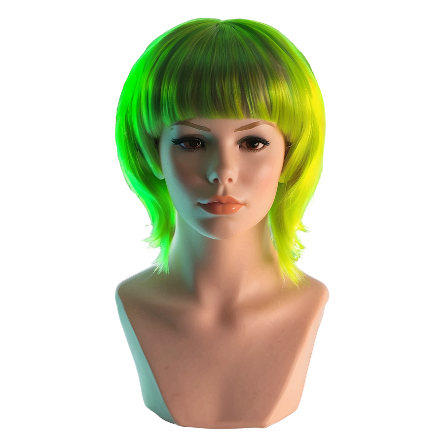 Neon Green Hairstyle Png Vvb81