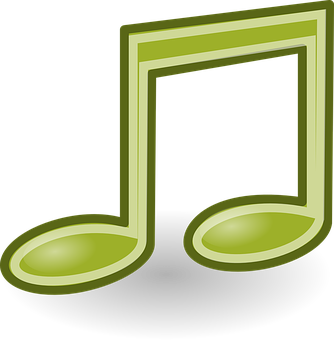 Neon Green Music Note