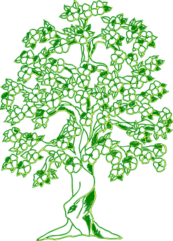 Neon Green Tree Illustration