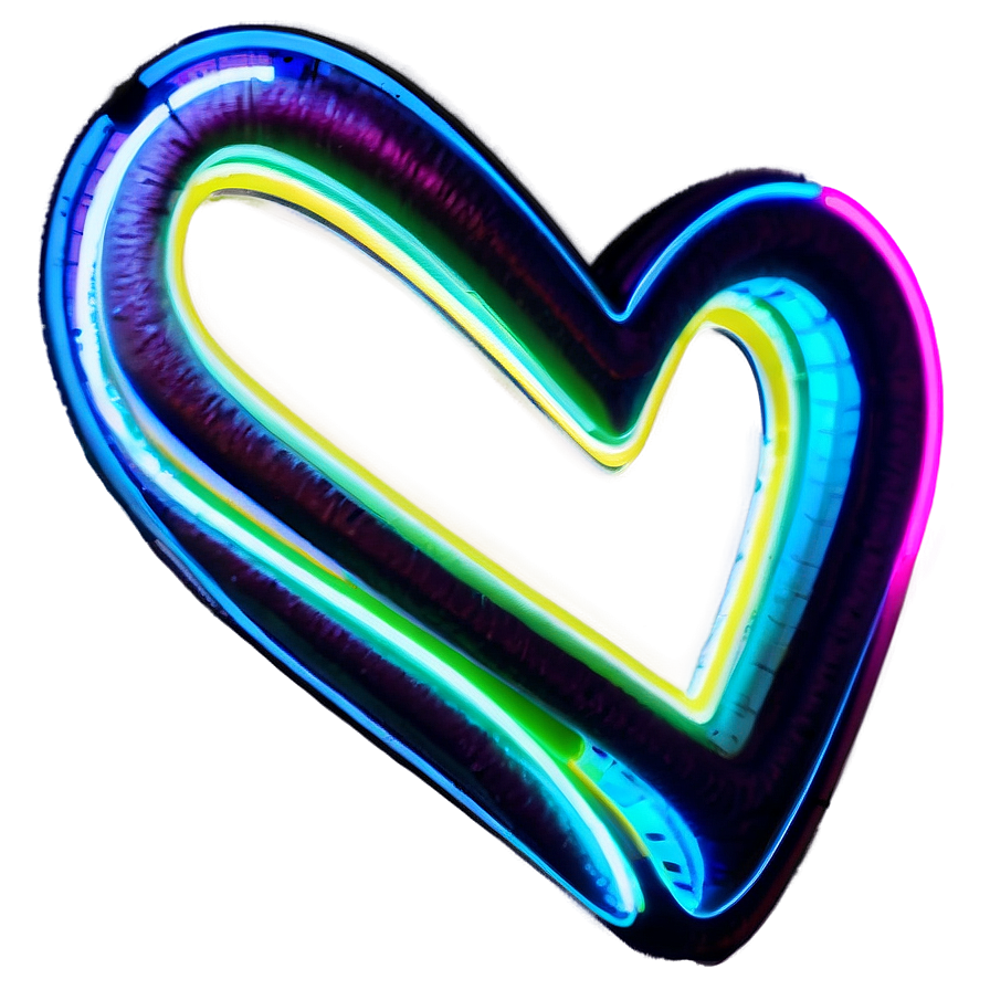 Neon Heart Art Png Nks