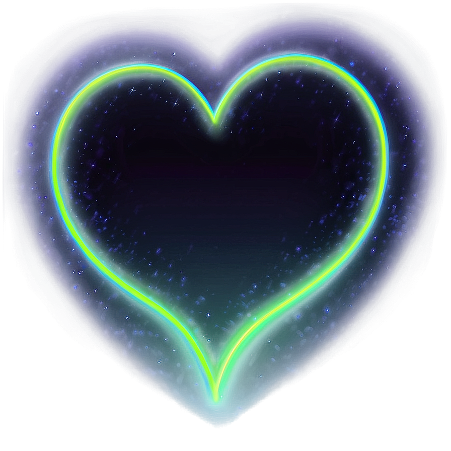 Neon Heart Clipart Glow Png 24