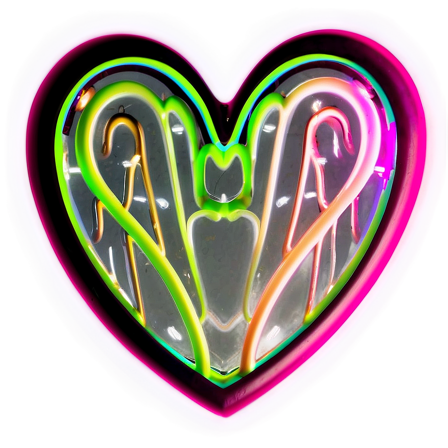 Neon Heart Clipart Glow Png 8