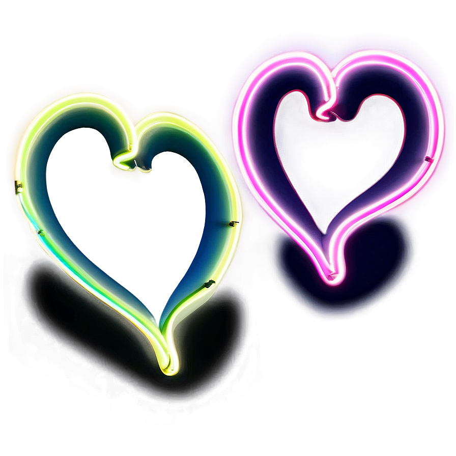 Neon Heart Clipart Glow Png Iau40