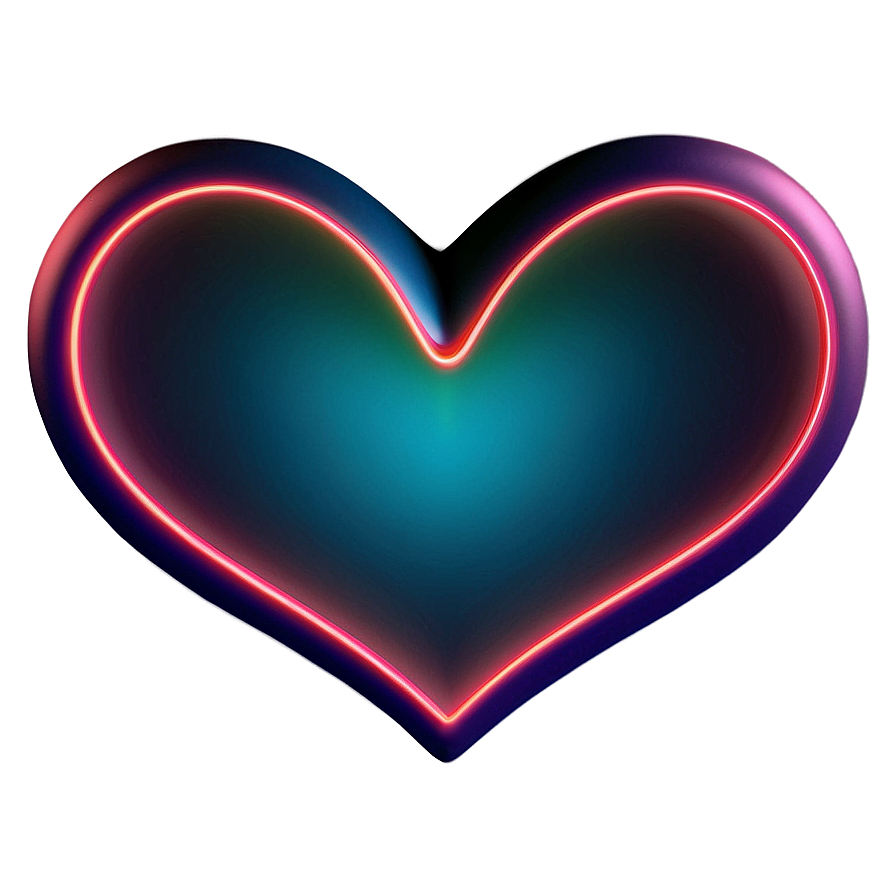 Neon Heart Design Png Mbt