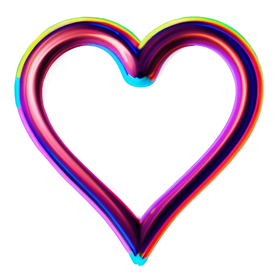 Neon Heart Drawing Png Ywj