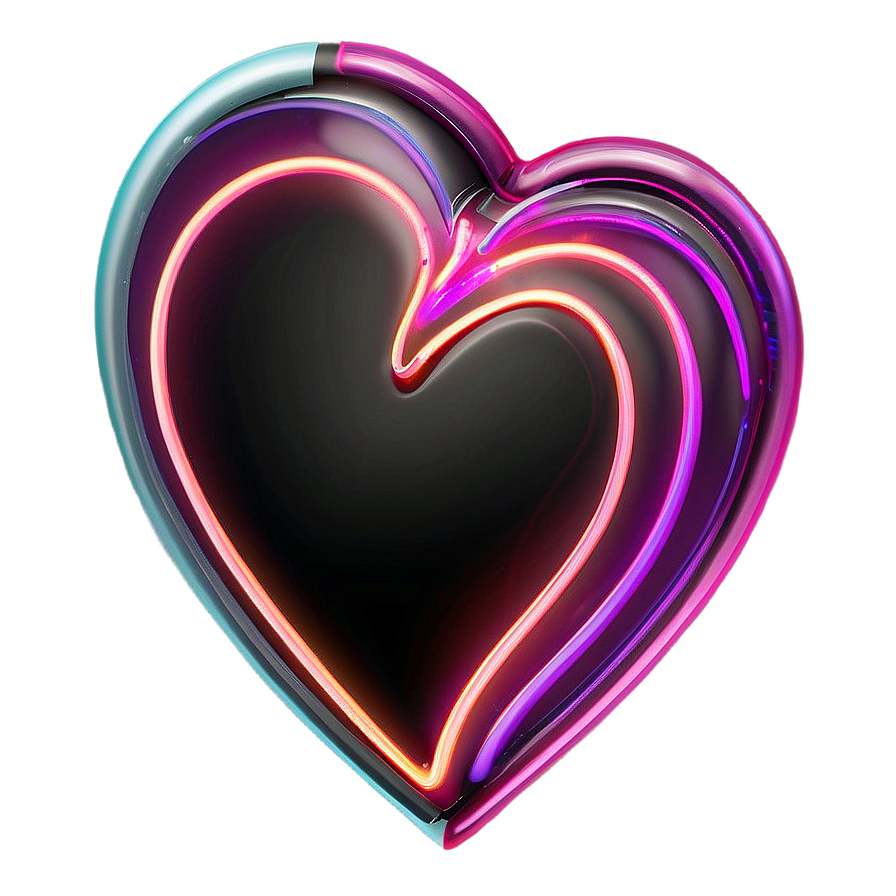 Neon Heart Emoji Png 64