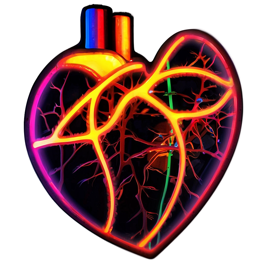 Neon Heart Graphic Png Cpf21