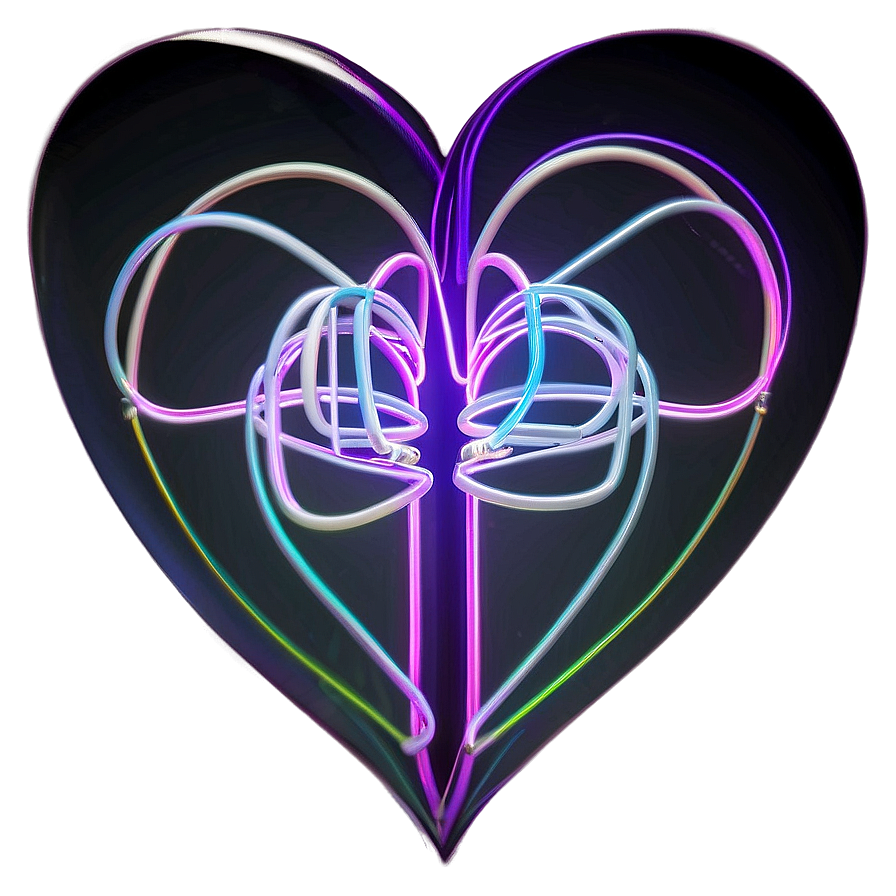 Neon Heart Graphic Png Nhu89