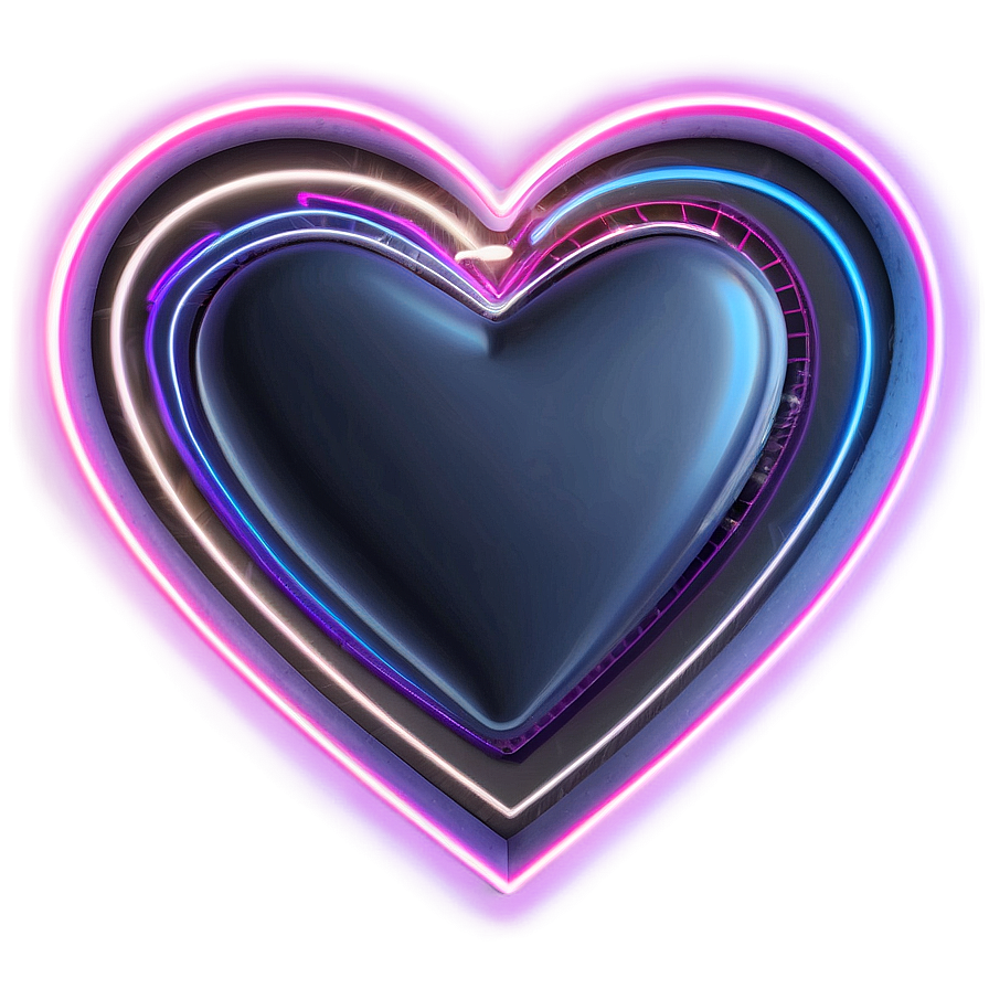 Neon Heart Illustration Png 06122024