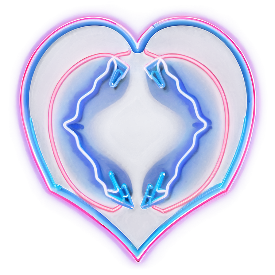 Neon Heart Outline Png 05252024