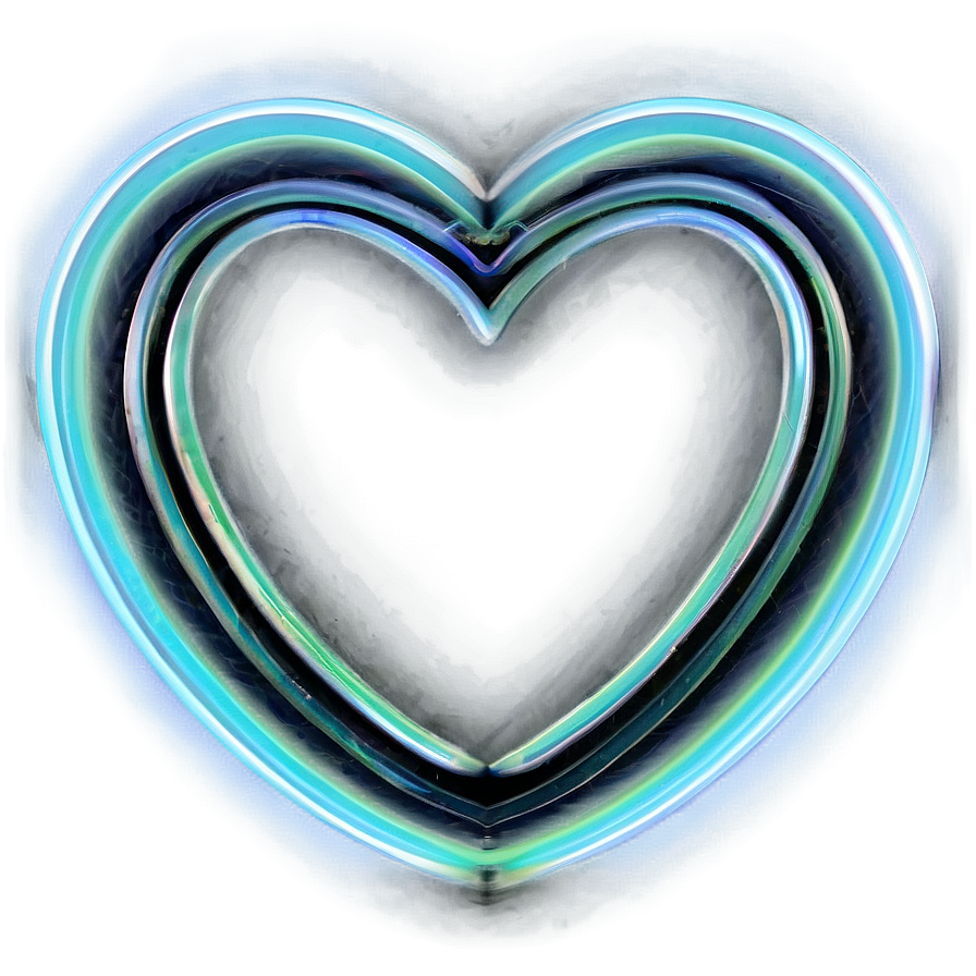 Neon Heart Outline Png Teg