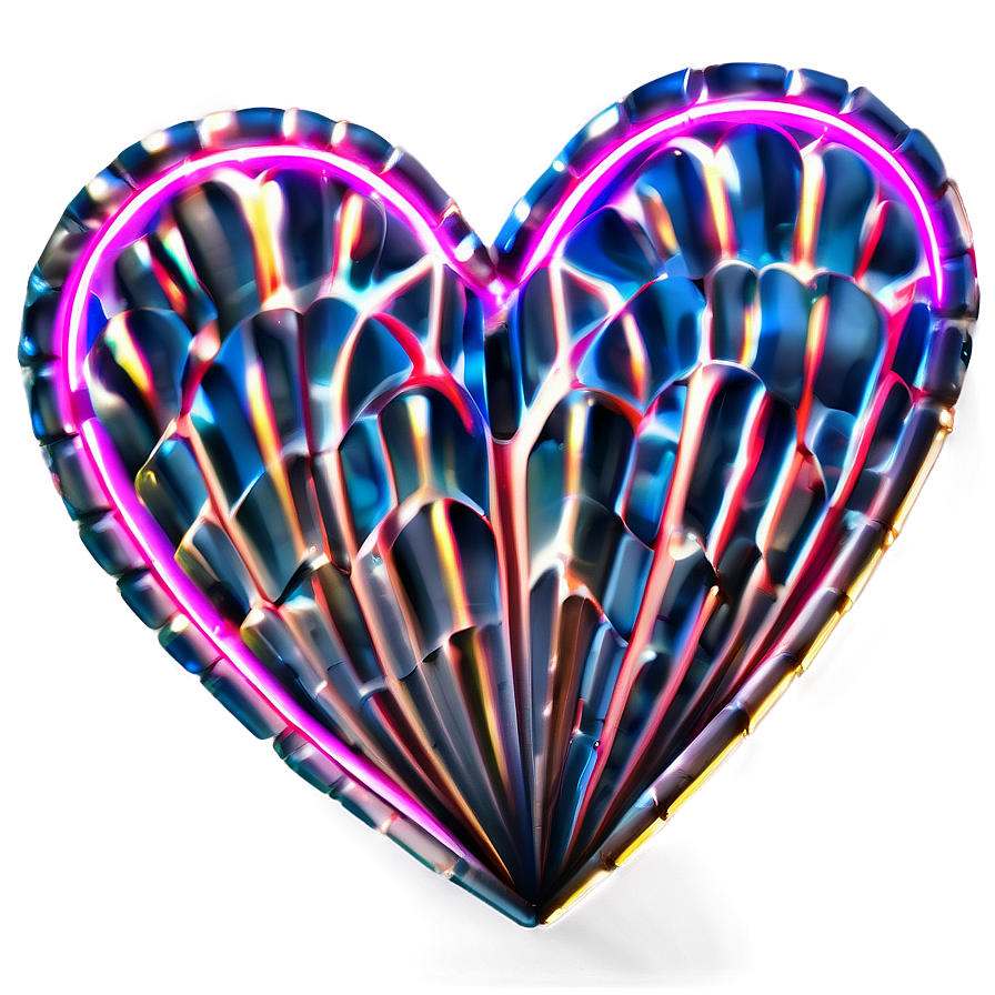 Neon Heart Pattern Png 06122024