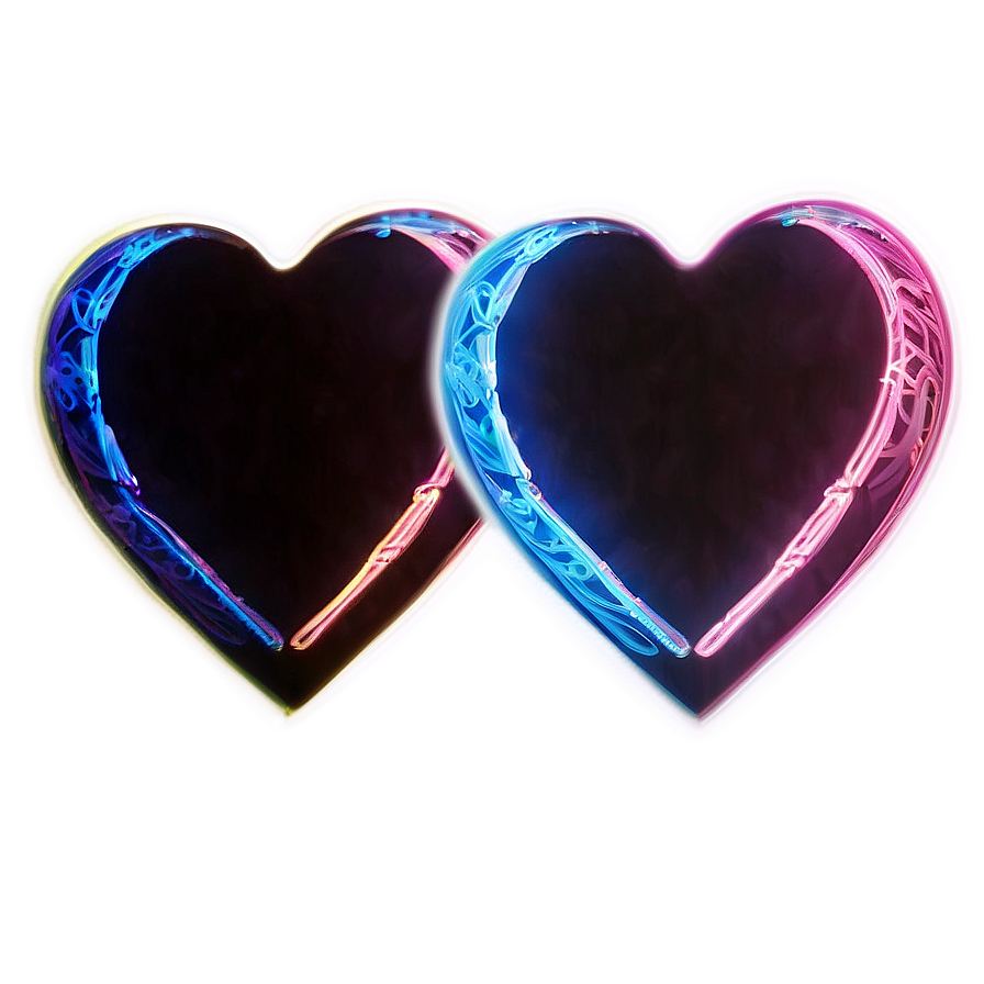 Neon Heart Silhouette Png Vku83