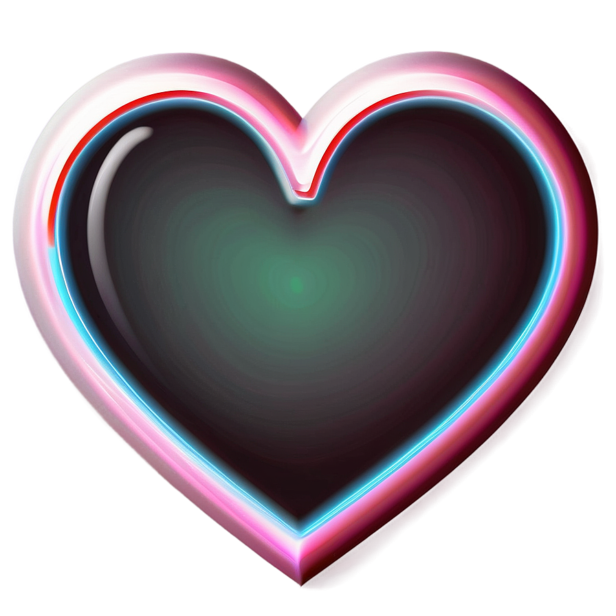 Neon Heart Vector Png 06132024