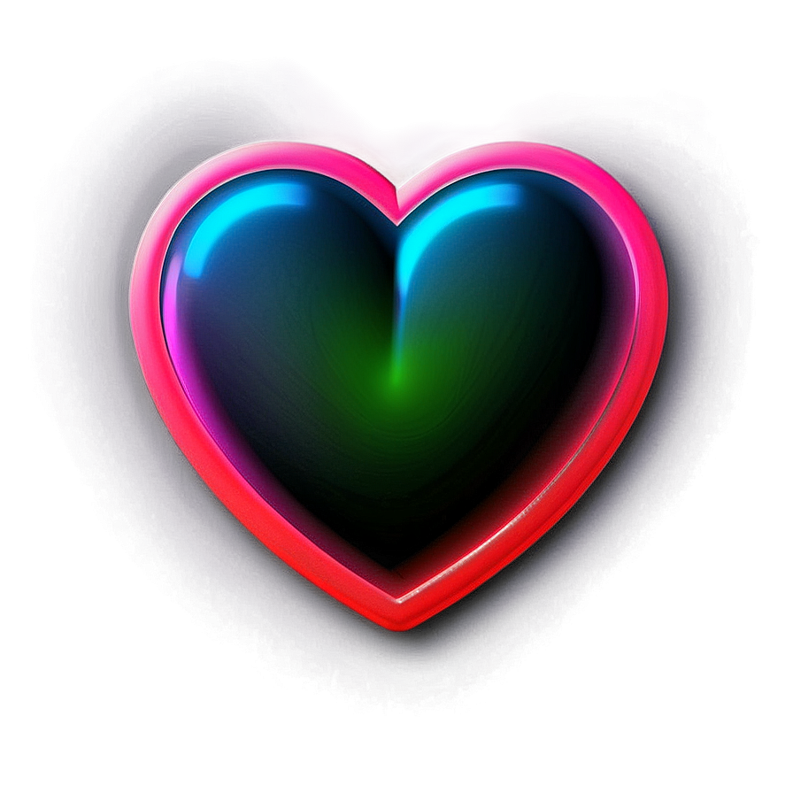 Neon Heart Vector Png 06132024