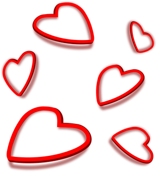 Neon Hearts Dark Background