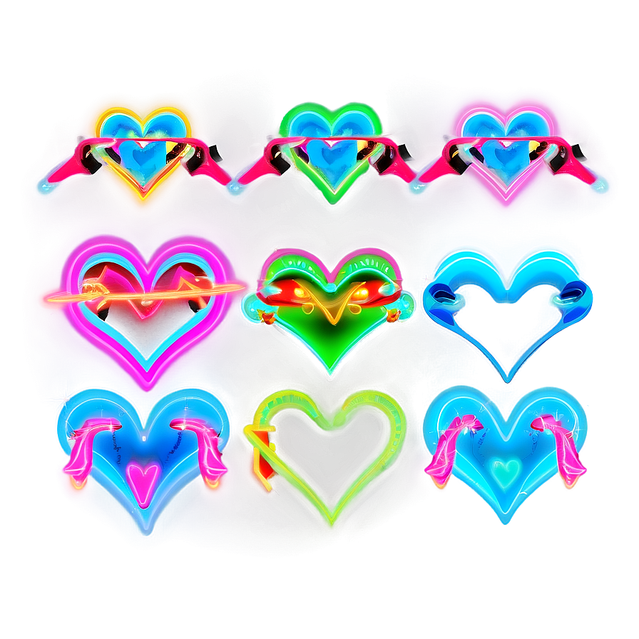 Neon Hearts Png 05032024