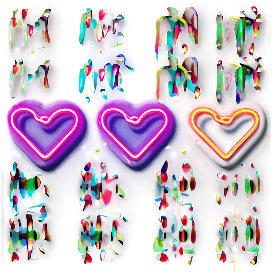 Neon Hearts Png Ctk