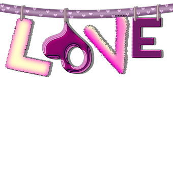 Neon Love Sign Hangingon String