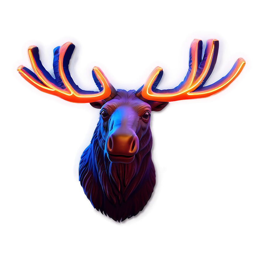 Neon Moose Head Sign Png 06292024