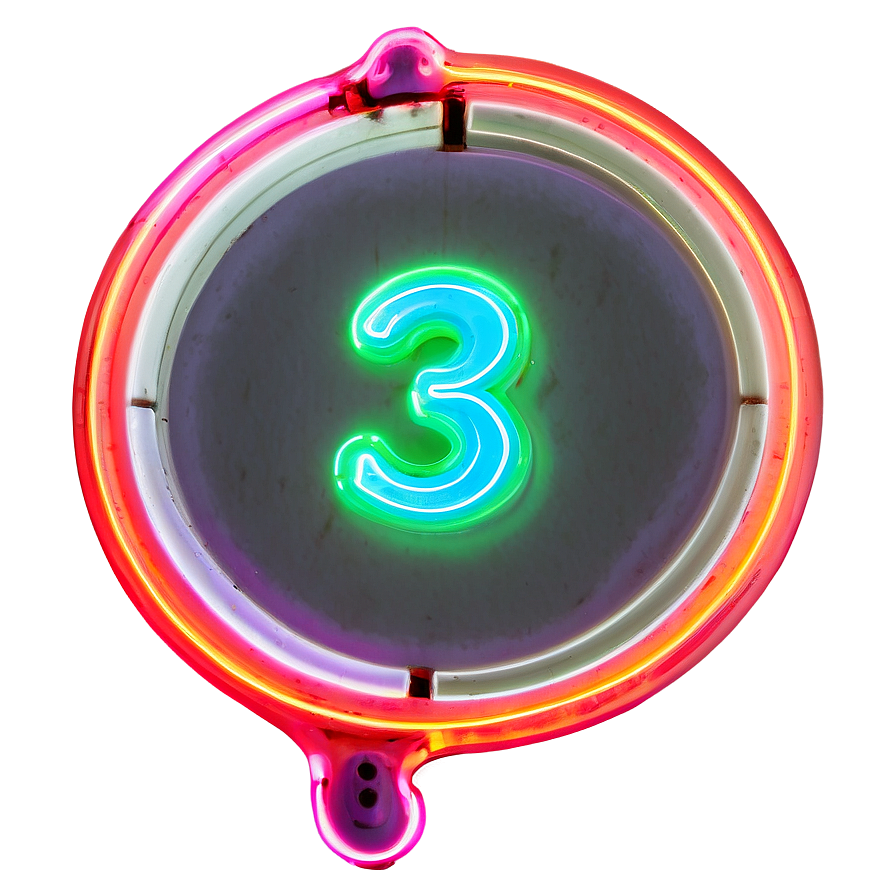 Neon Number 3 Png Vdv