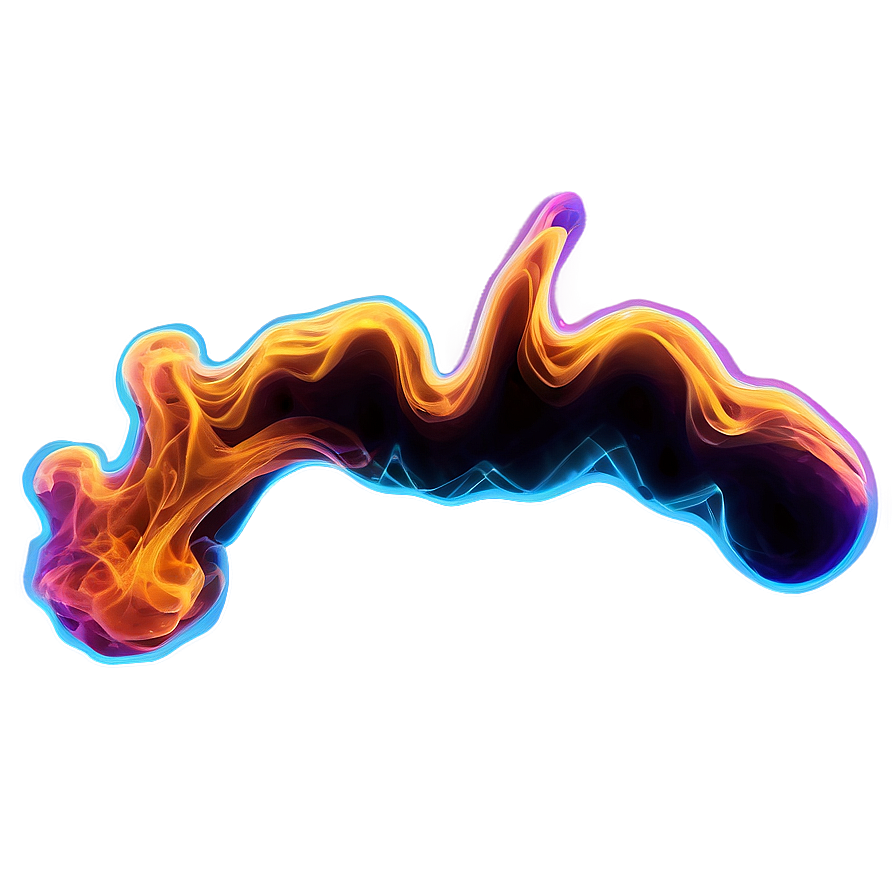 Neon Orange Smoke Wave Png 06262024