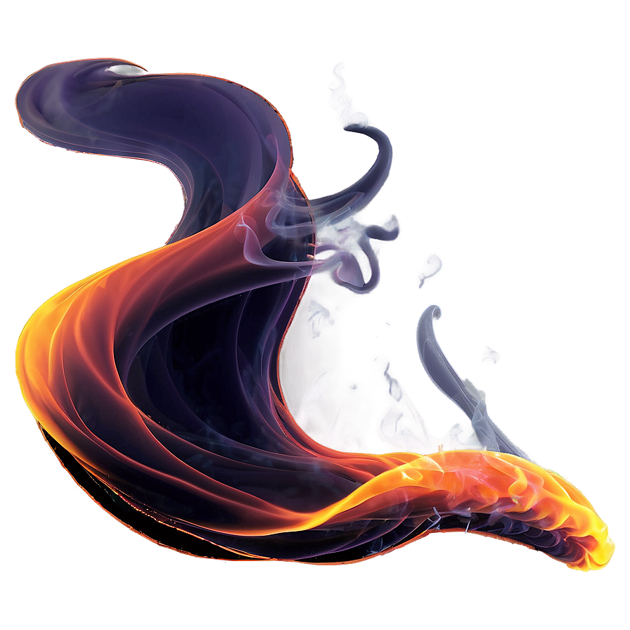 Neon Orange Smoke Wave Png 06262024