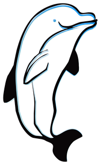 Neon Outline Dolphin Art