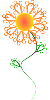 Neon Outline Flower Art