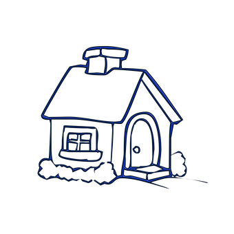 Neon Outline Houseon Black Background