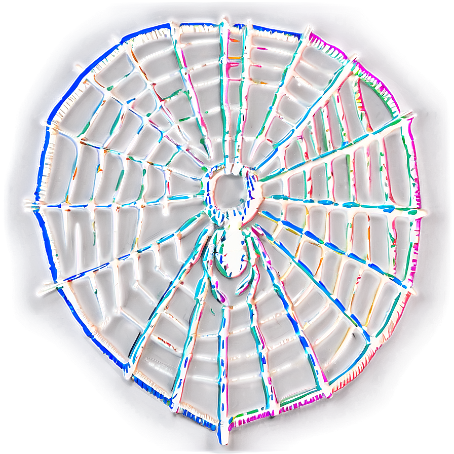 Neon Outlined Spider Web