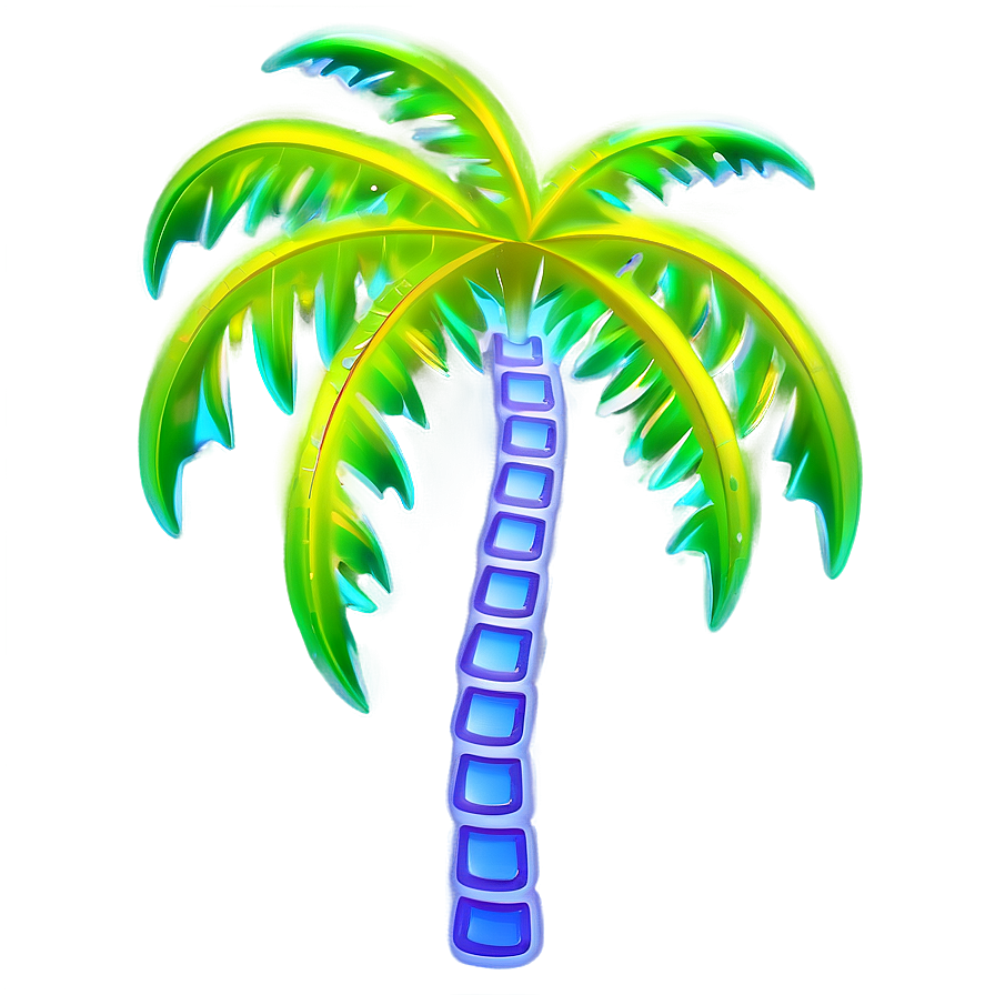 Neon Palm Tree Emoji Png 96