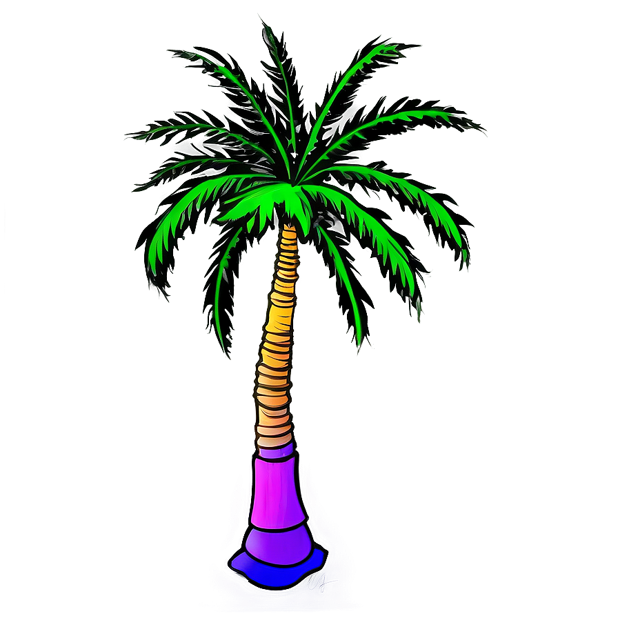 Neon Palm Tree Png 38