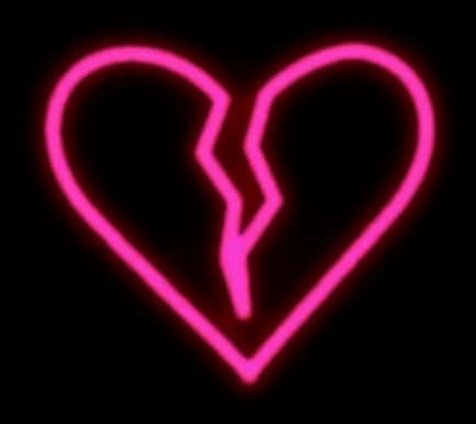 Neon Pink Broken Heart