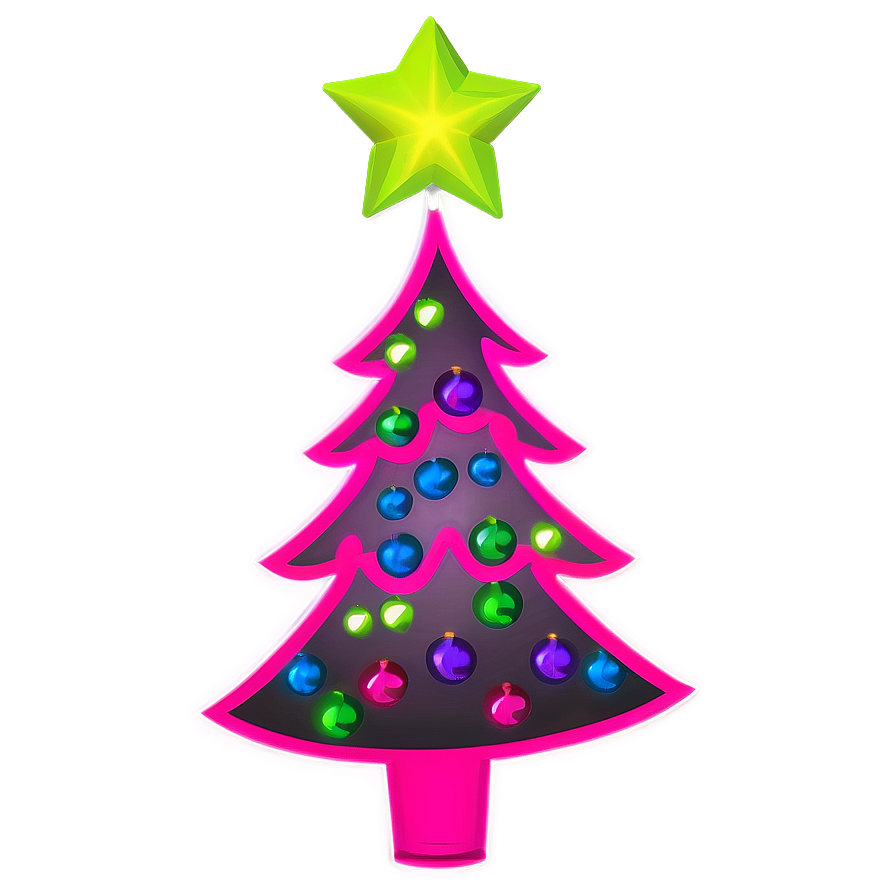 Neon Pink Christmas Tree Png 06122024