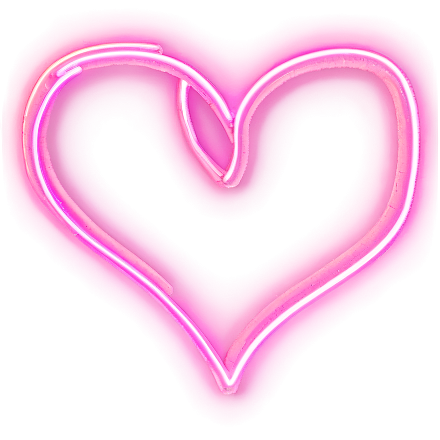 Neon Pink Heart Drawing Png 05232024