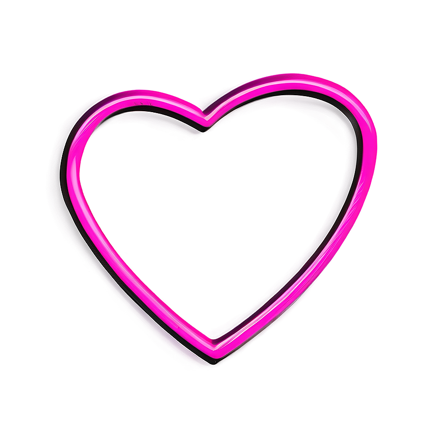 Neon Pink Heart Drawing Png Xoc56