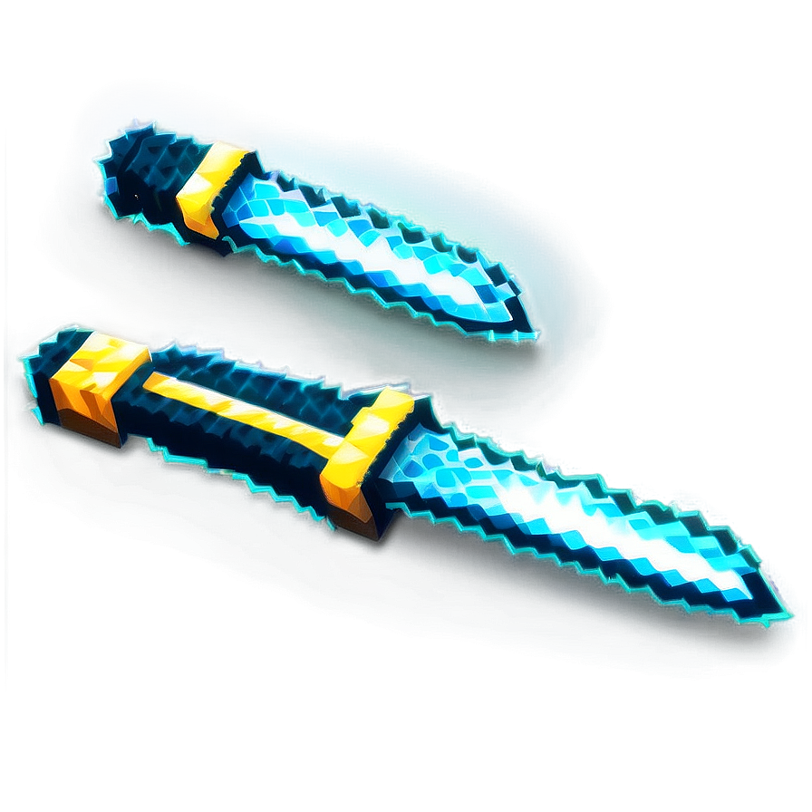 Neon Pixelated Sword Png Opj